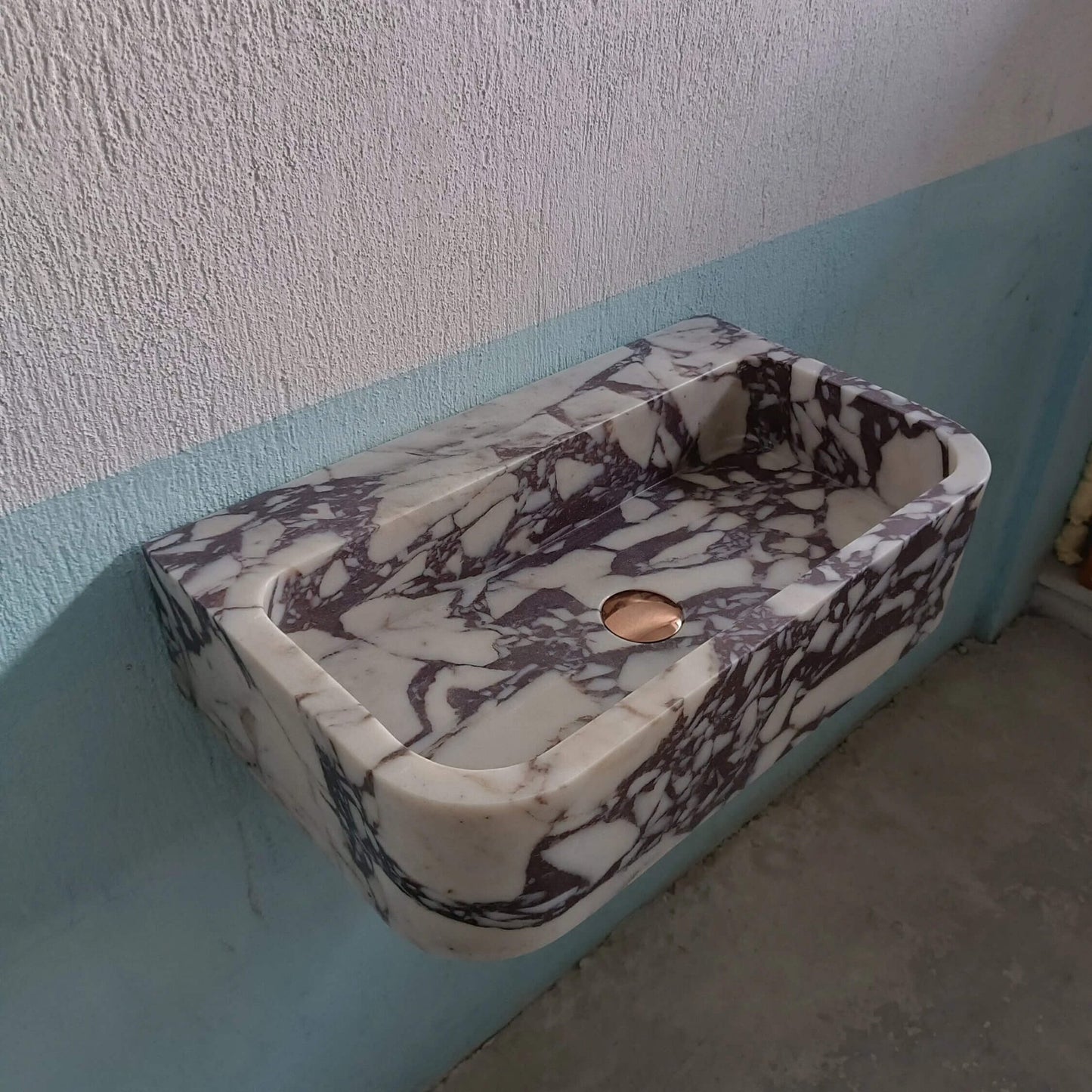 Calacatta Viola Marble Sink, Wall Mounted Sink, Marble Bathroom Sink, Stone Sink, Marble Sink, Custom Marble Sink, Marble Basin, Powder Sink - Zeus Marble