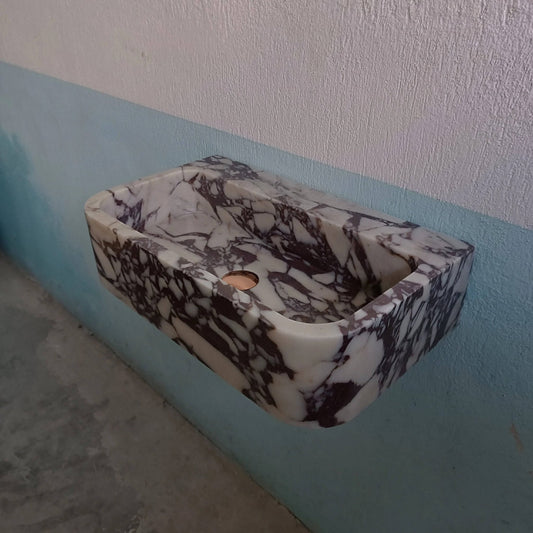 Calacatta Viola Marble Sink, Wall Mounted Sink, Marble Bathroom Sink, Stone Sink, Marble Sink, Custom Marble Sink, Marble Basin, Powder Sink - Zeus Marble