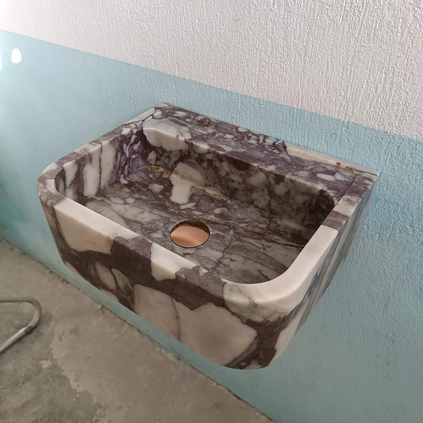 Calacatta Viola Sink, Marble Sink, Marble Wall Sink, Stone Sink, Powder Room Sink, Marble Bathroom Sink, Vanity Sink, Console Sink, Small - Zeus Marble