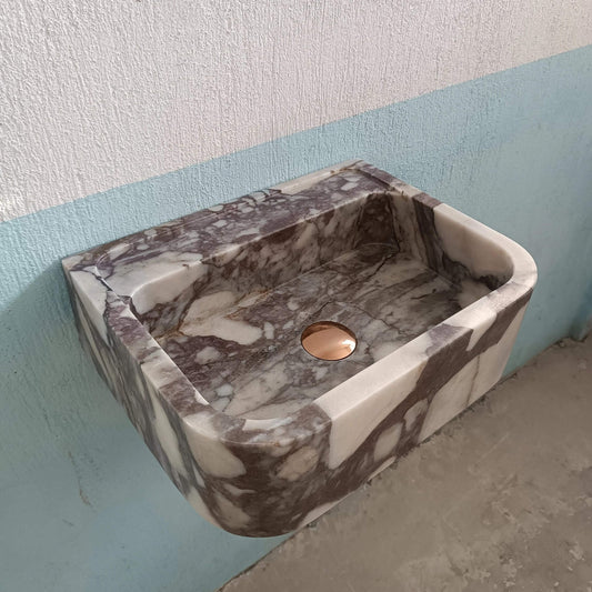 Calacatta Viola Sink, Marble Sink, Marble Wall Sink, Stone Sink, Powder Room Sink, Marble Bathroom Sink, Vanity Sink, Console Sink, Small - Zeus Marble