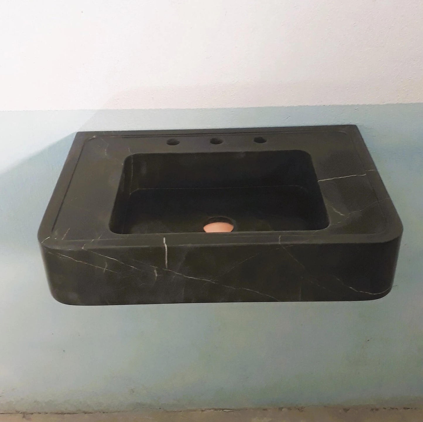 Marble sink, Bathroom sink, Stone sink, Black marble sink, Wall Mounted Bathroom Sink, Bathroom Console Basin, Vanity Top sink - Zeus Marble