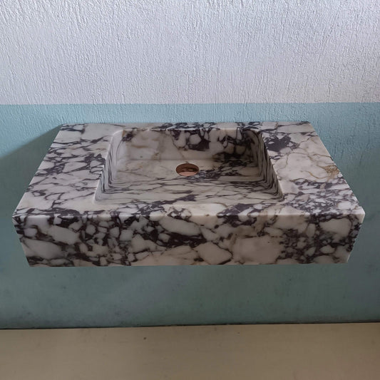 Marble sink, Marble Bathroom sinks, Wall Hung Marble sink, Marble basin, Marble Vanity sink, Wall Mount marble sink, Farmhouse sink stone - Zeus Marble