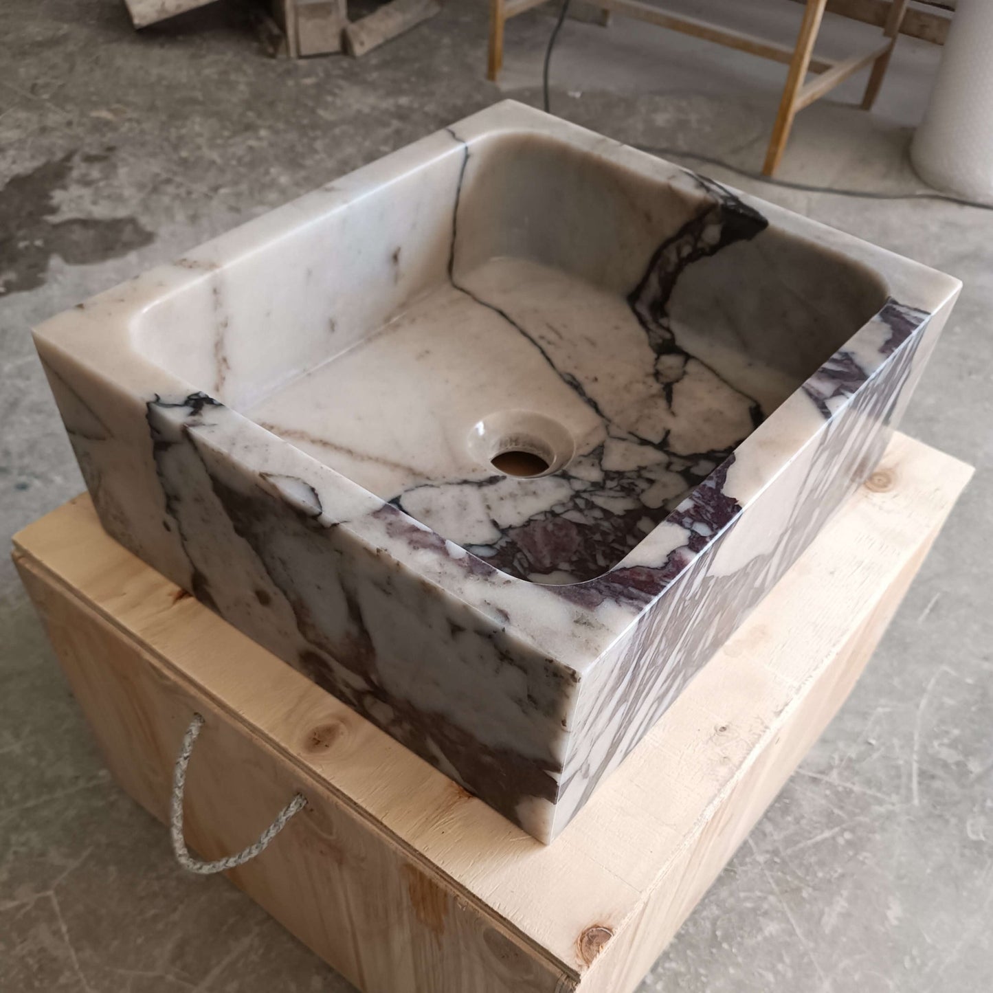 Small Marble Sink, Mini Floating Sink, Tiny marble sink, Mini Powder Room Sink, Small Wall Mount Sink, Tiny Bathroom Sink - Zeus Marble