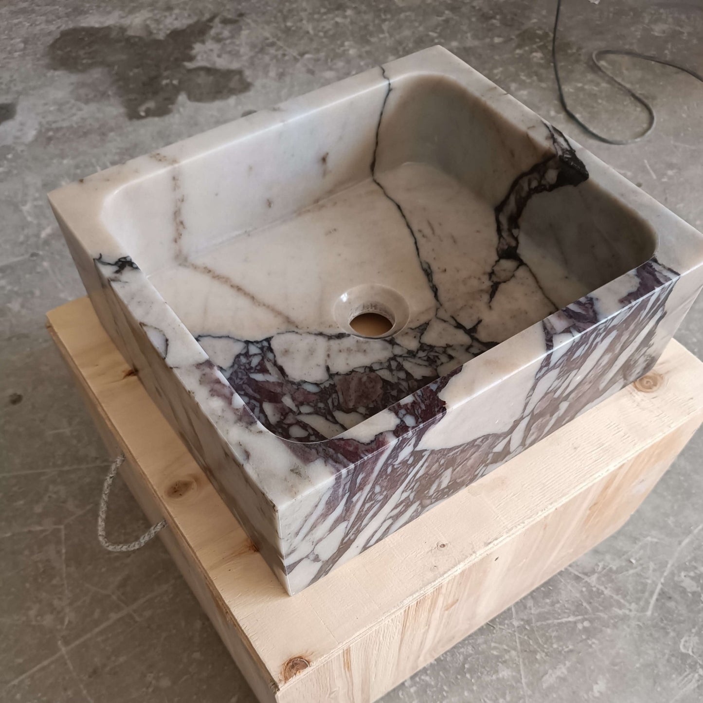 Small Marble Sink, Mini Floating Sink, Tiny marble sink, Mini Powder Room Sink, Small Wall Mount Sink, Tiny Bathroom Sink - Zeus Marble
