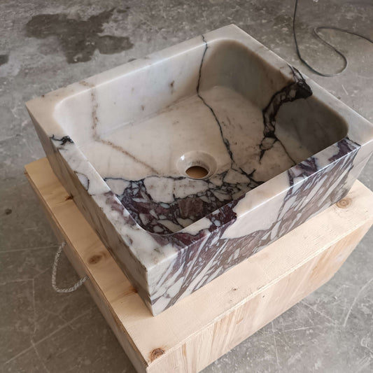 Small Marble Sink, Mini Floating Sink, Tiny marble sink, Mini Powder Room Sink, Small Wall Mount Sink, Tiny Bathroom Sink - Zeus Marble