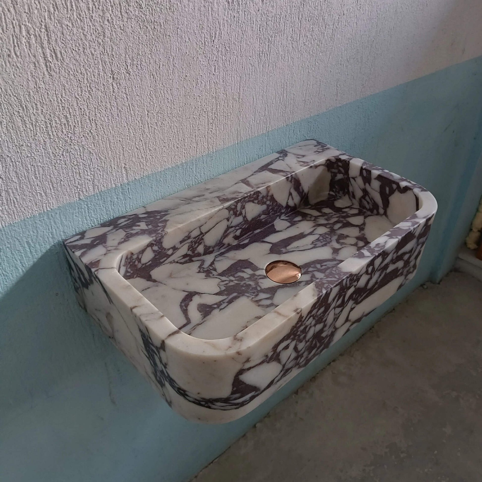 Calacatta Viola Marble Sink, Wall Mounted Sink, Marble Bathroom Sink, Stone Sink, Marble Sink, Custom Marble Sink, Marble Basin, Powder Sink - Zeus Marble