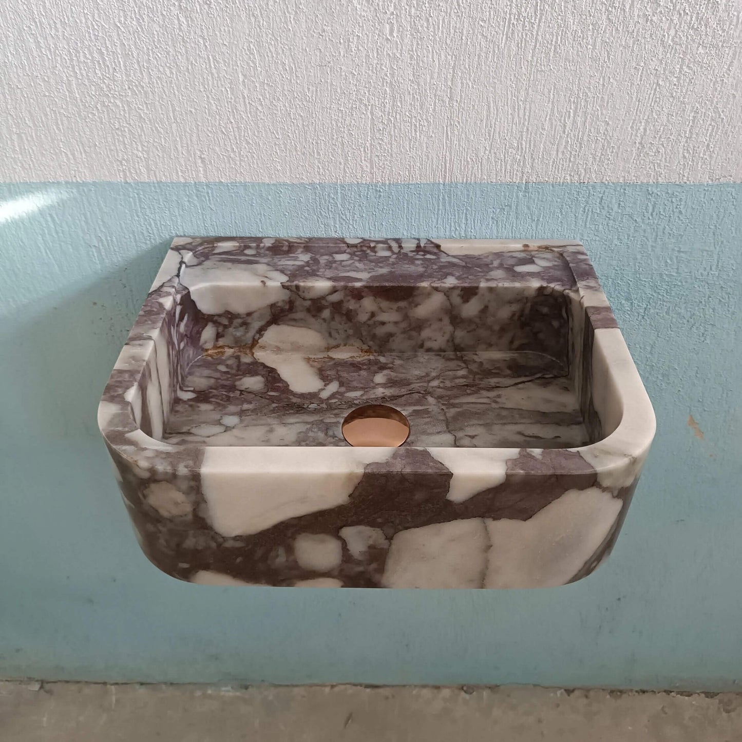 Calacatta Viola Sink, Marble Sink, Marble Wall Sink, Stone Sink, Powder Room Sink, Marble Bathroom Sink, Vanity Sink, Console Sink, Small - Zeus Marble
