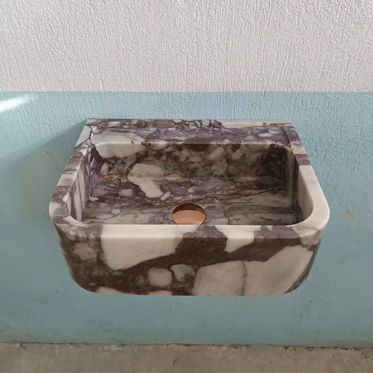 Calacatta Viola Sink, Marble Sink, Marble Wall Sink, Stone Sink, Powder Room Sink, Marble Bathroom Sink, Vanity Sink, Console Sink, Small - Zeus Marble