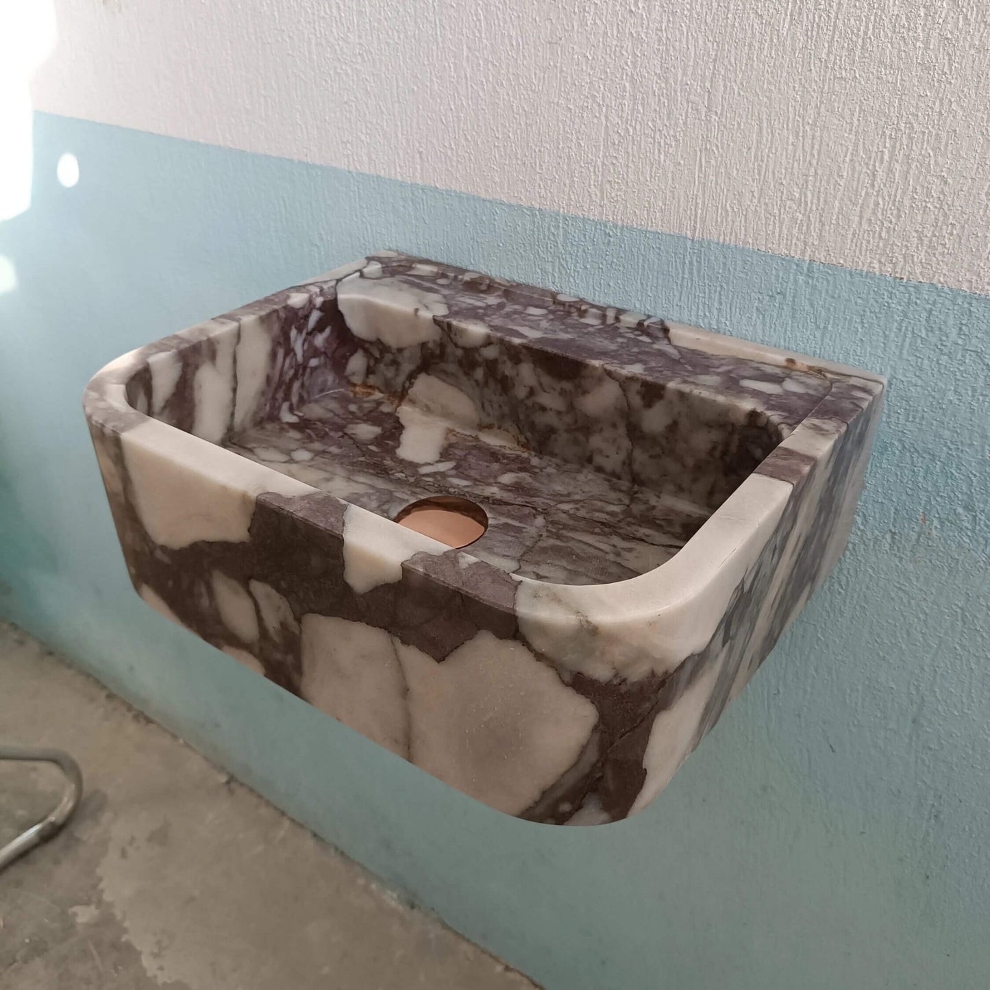 Calacatta Viola Sink, Marble Sink, Marble Wall Sink, Stone Sink, Powder Room Sink, Marble Bathroom Sink, Vanity Sink, Console Sink, Small - Zeus Marble