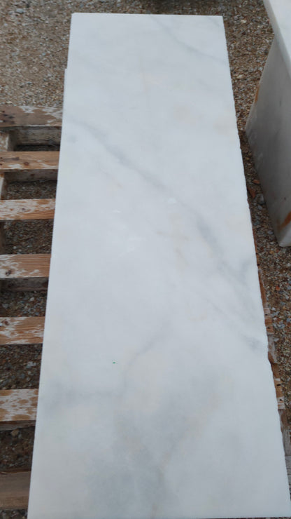 Custom Carrara Marble Wall Mounted Basin with Matching Shelf | Architectural Commission | London Project
