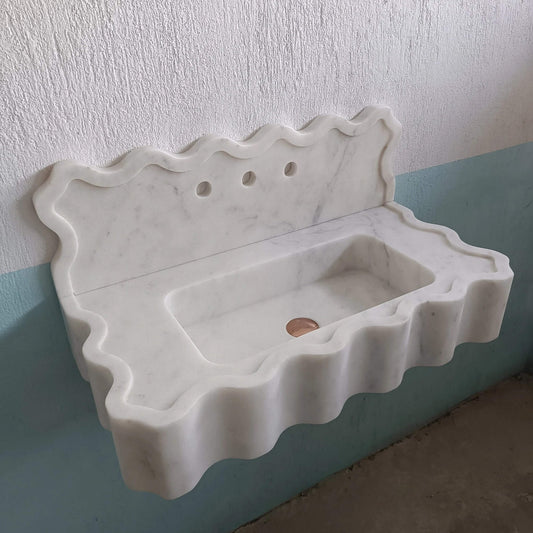 Carrara Marble Custom Sink - Zeus Marble