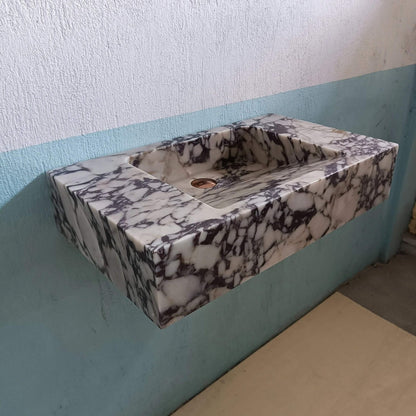 Marble sink, Marble Bathroom sinks, Wall Hung Marble sink, Marble basin, Marble Vanity sink, Wall Mount marble sink, Farmhouse sink stone - Zeus Marble