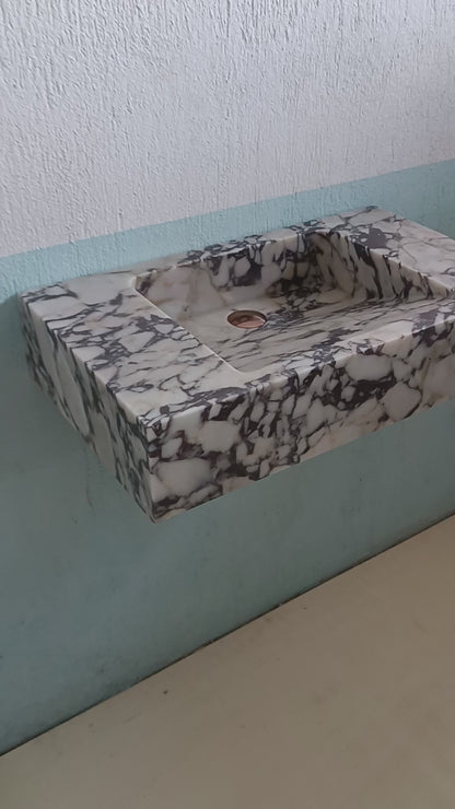 Marble Sink - Wall Hung Bathroom Vanity, Floating Farmhouse Stone Basin