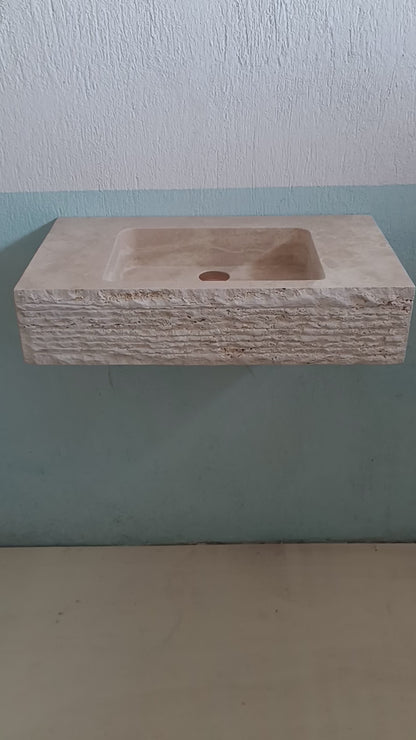 Travertine Sink, Scallop Sink, Chisel Sink, Floating Vanity Sink, Marble Trough Sink, Wall Mount Bathroom Sink