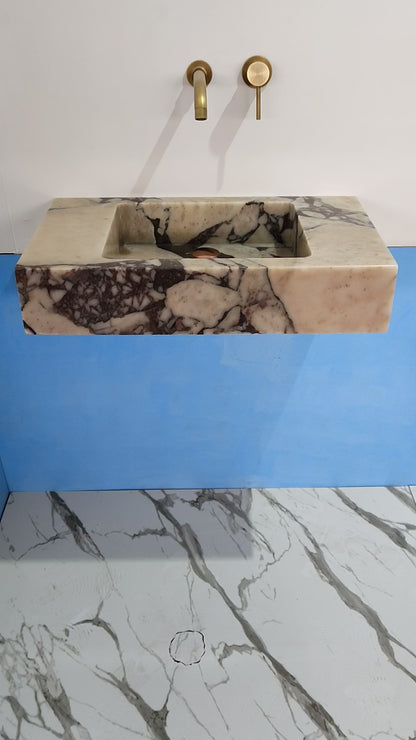 Marble sink, stone sink calacatta viola marble bathroom sinks, wall hung marble sink, soapstone sink vessel sink marble above counter sink - Zeus Marble